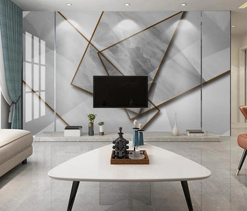 3D Interlacing Of Gray Rectangles 1437 Wall Murals