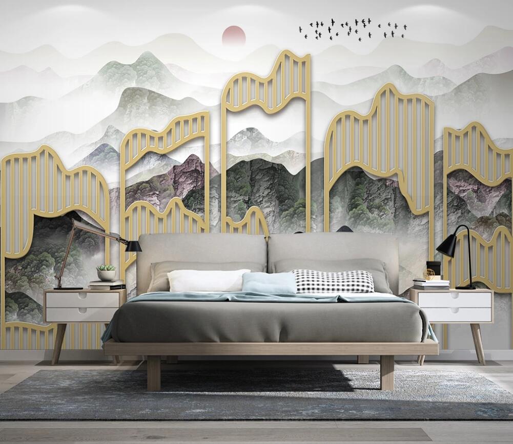 3D Golden Gate And Rolling Mountains 1427 Wall Murals