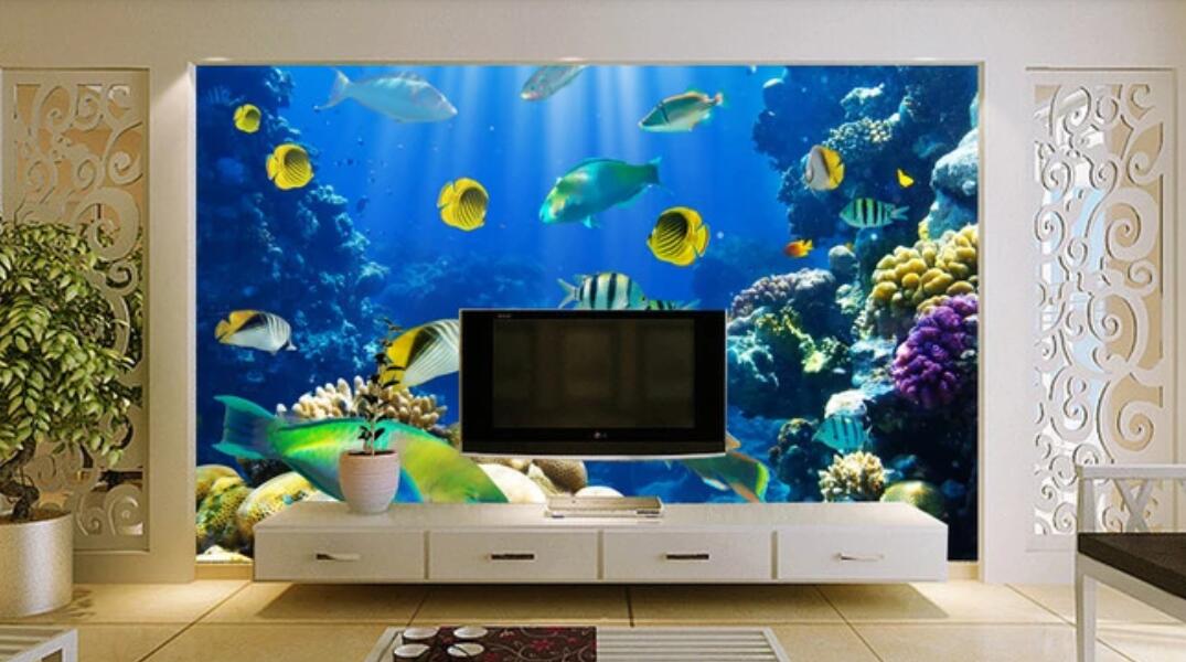 3D Free Fish Under The Sea 1096 Wall Murals