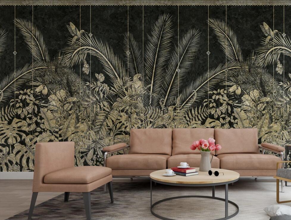 3D Golden Setaria 1217 Wall Murals