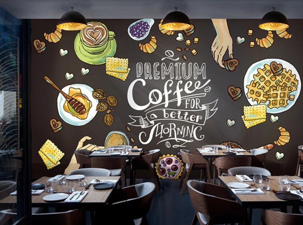 3D Food Cafe 1110 Wall Murals