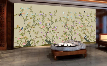 3D Colored Flowers On Branches 1088 Wall Murals