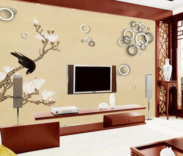 3D Spring Branch Bird 1073 Wall Murals