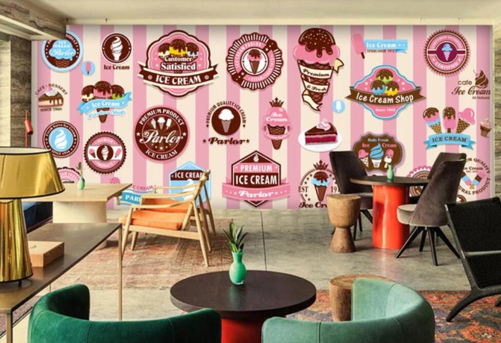 3D Pink Desserts 1133 Wall Murals