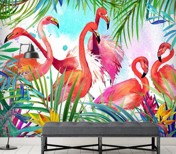 3D Red Flamingos 1149 Wall Murals