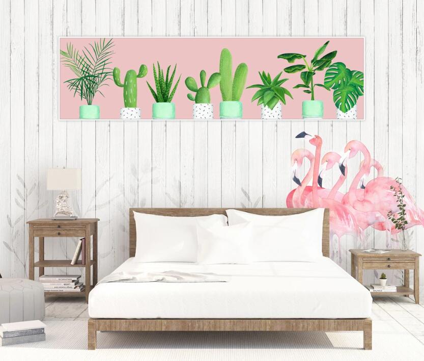 3D Pink Arranged Cactus 1180 Wall Murals
