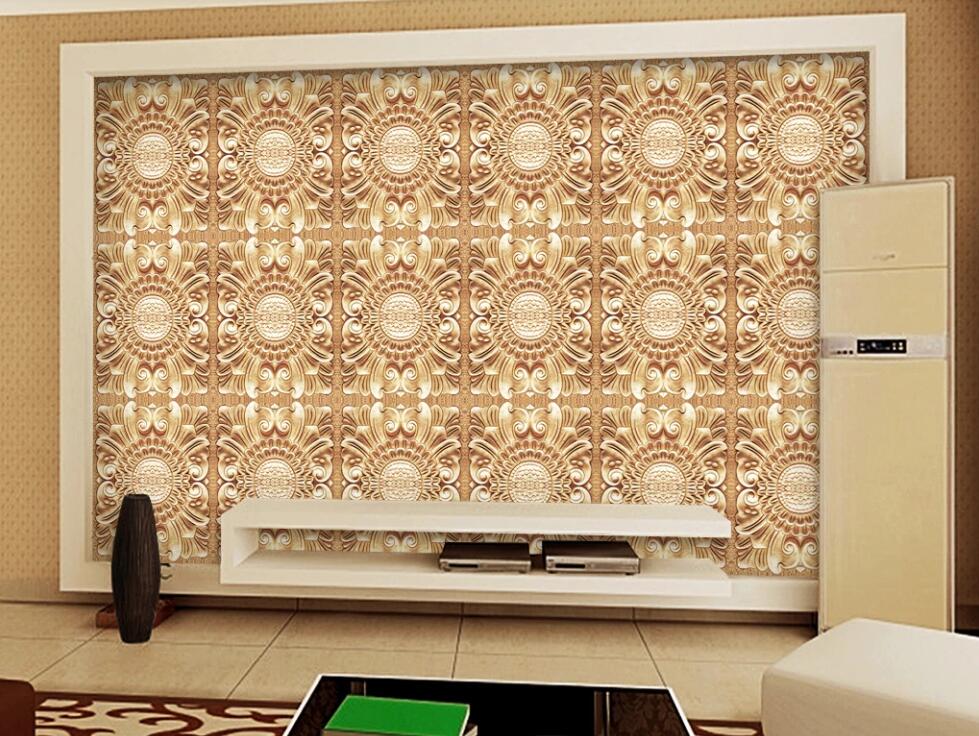 3D Dark Yellow Circular Arrangement 1169 Wall Murals