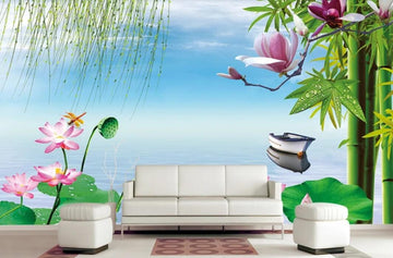 3D Beautiful Lake View 1100 Wall Murals