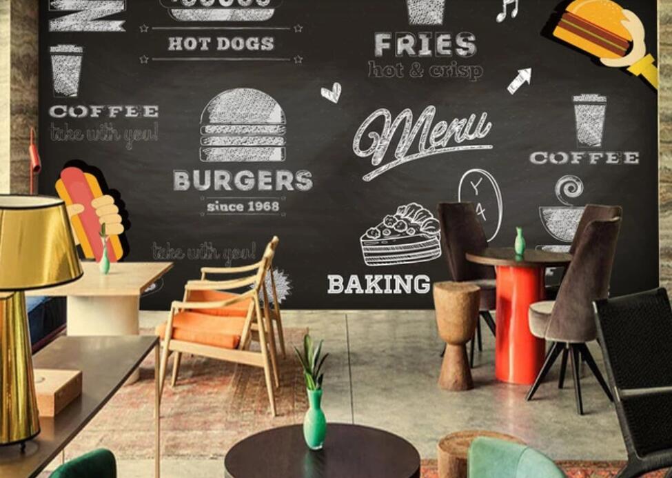 3D Chalk Drawing Hamburgers 1135 Wall Murals