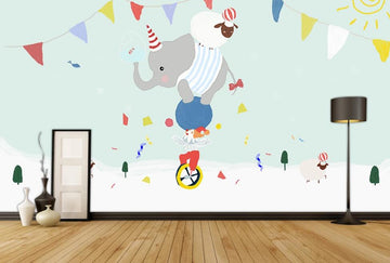 3D Cute Animated Elephant 1172 Wall Murals