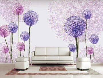 3D Purple Dandelions 1115 Wall Murals