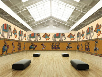 3D Arranged Elephants 1132 Wall Murals