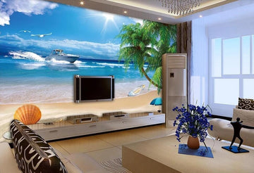 3D Rich And Comfortable Seaside 1173 Wall Murals