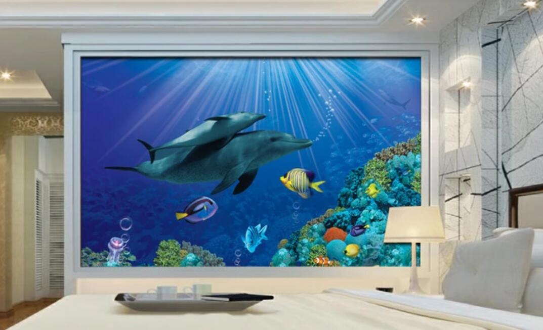 3D Fish Swimming Under The Sea 1083 Wall Murals