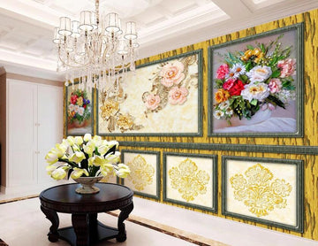 3D Four Kinds Of Rich Flowers 1179 Wall Murals