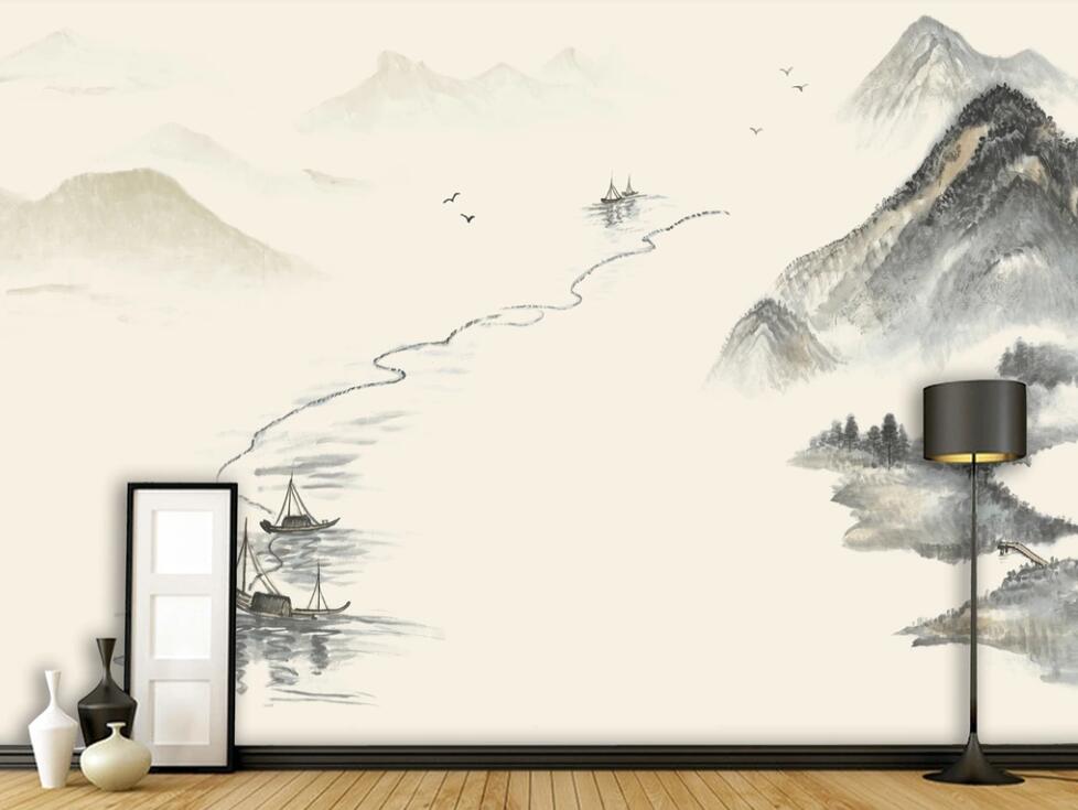 3D Ancient Wind Mountains 1191 Wall Murals