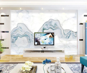 3D Mountains With Colored Waves 1404 Wall Murals