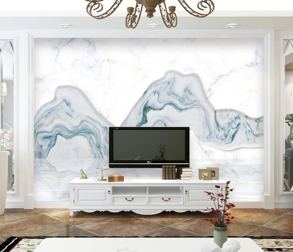 3D Mountains With Colored Waves 1404 Wall Murals