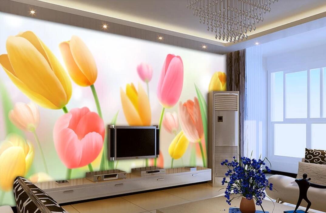 3D Dreamy Bright Tulips 1773 Wall Murals