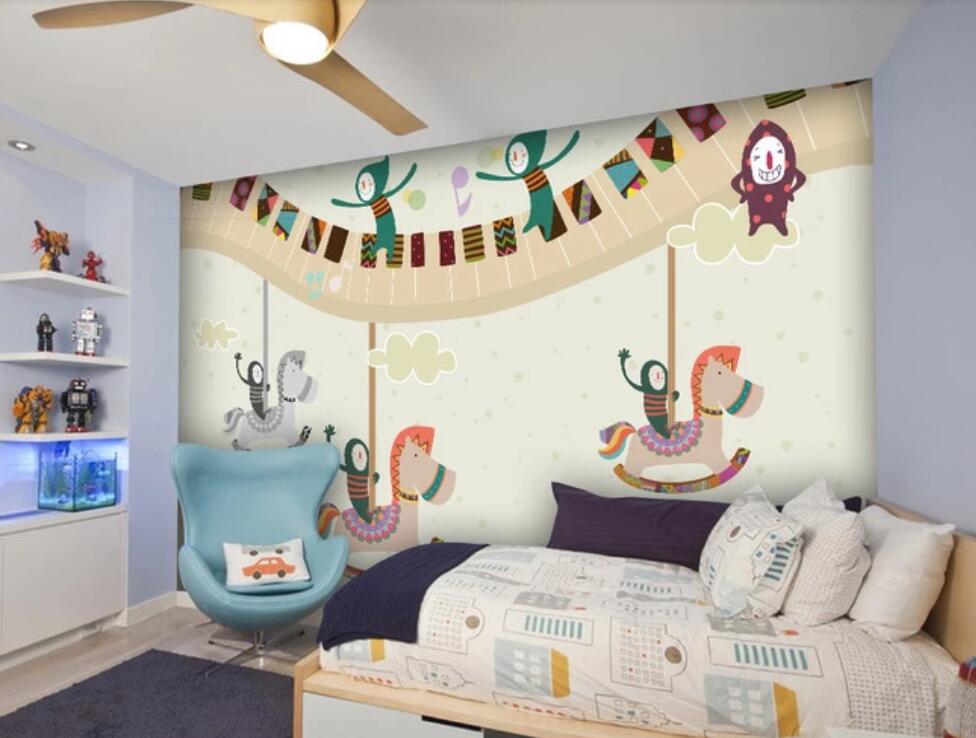 3D Animals And Carousel 1801 Wall Murals