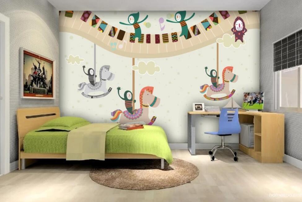 3D Animals And Carousel 1801 Wall Murals