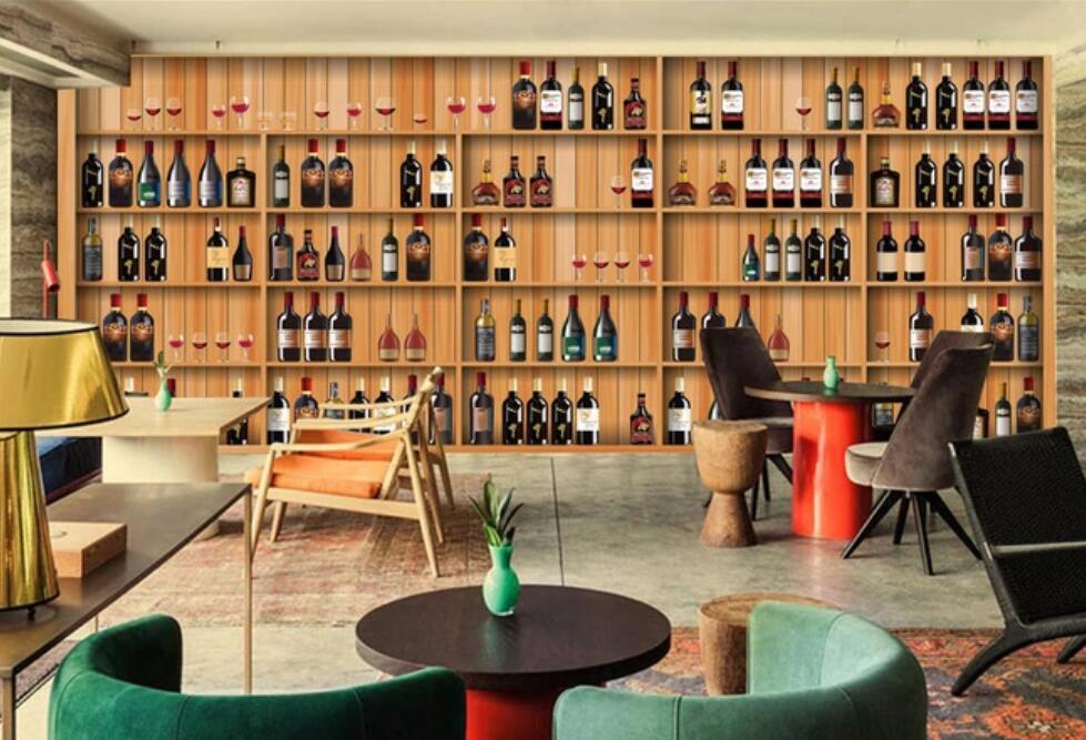 3D Premium Wine Cabinet 1812 Wall Murals