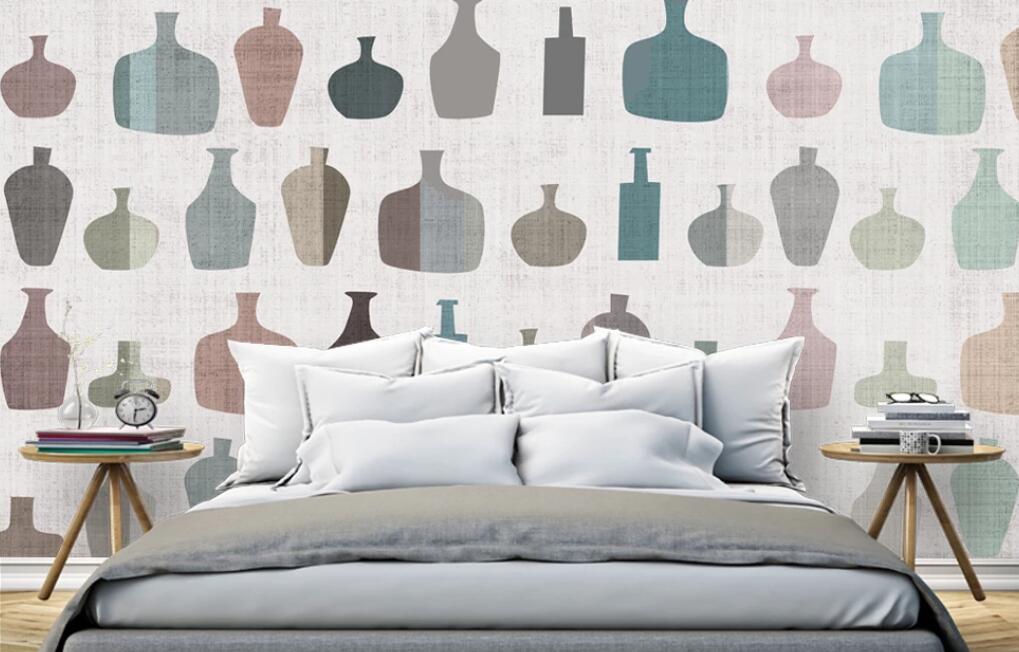 3D Morandi Bottle Arrangement 1864 Wall Murals