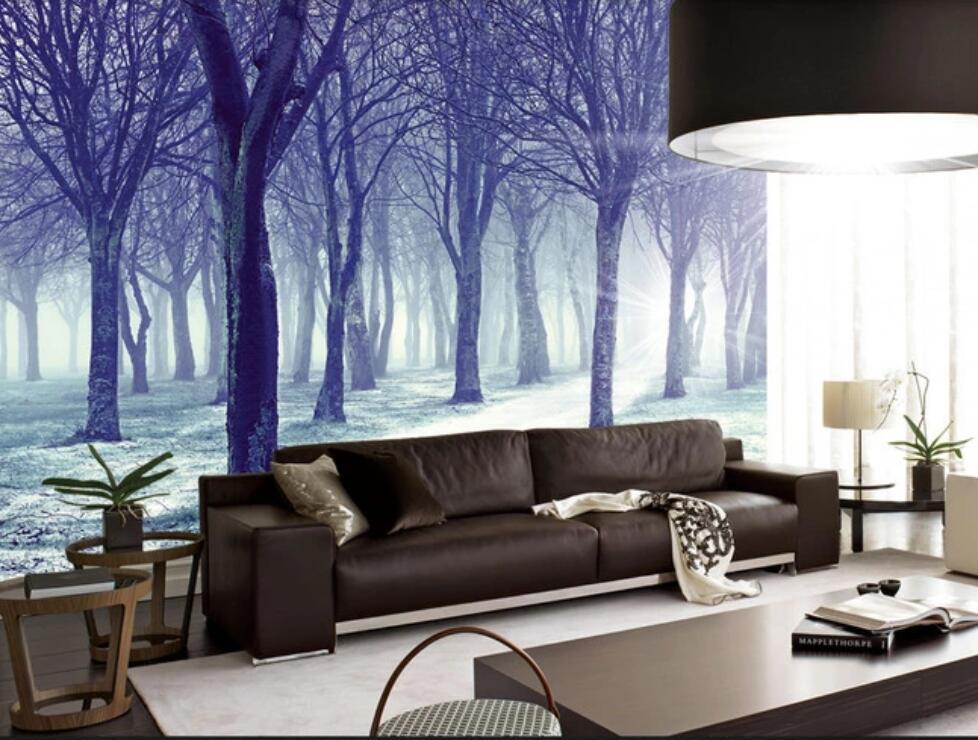 3D Dark Blue Dry Forest 1795 Wall Murals