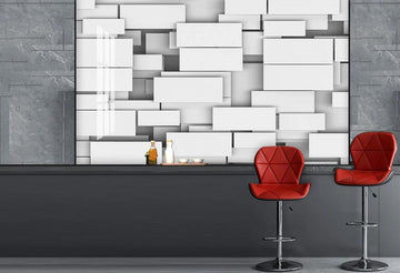 3D Stack Of White Rectangles 1387 Wall Murals