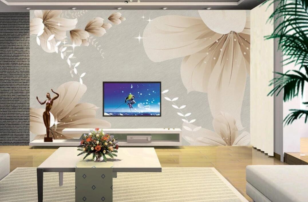 3D Elegant And Light White Flowers 1785 Wall Murals