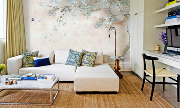3D Elegant Light Blue Falling Flowers 1811 Wall Murals