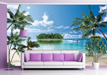 3D Beach By The Sea In Summer 1771 Wall Murals