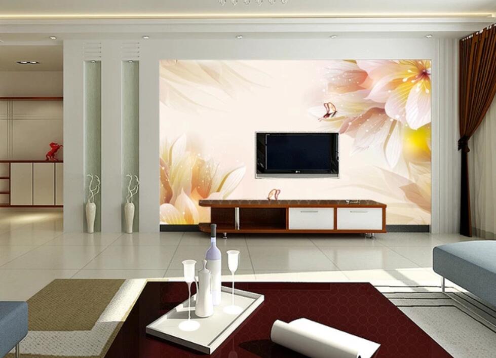 3D Blooming Orange Flowers 1790 Wall Murals
