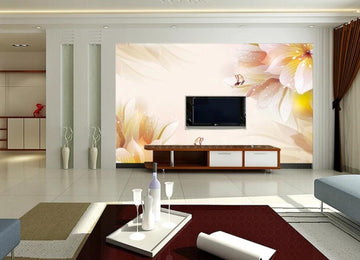 3D Blooming Orange Flowers 1790 Wall Murals