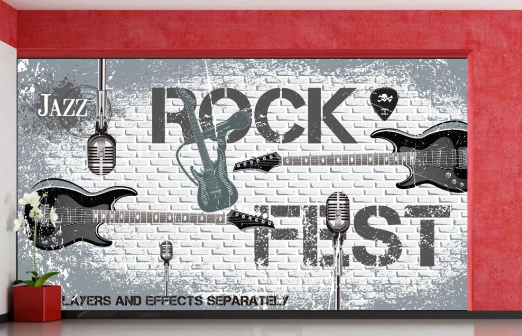3D Rock Music Battle 1829 Wall Murals