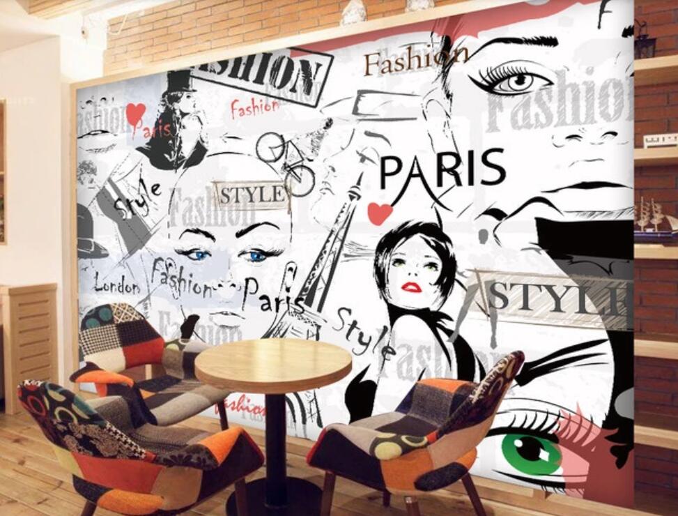 3D Fashion Paris 1817 Wall Murals