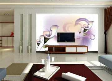 3D Purple Full-bodied Flowers 1781 Wall Murals