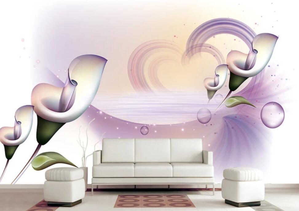 3D Purple Full-bodied Flowers 1781 Wall Murals