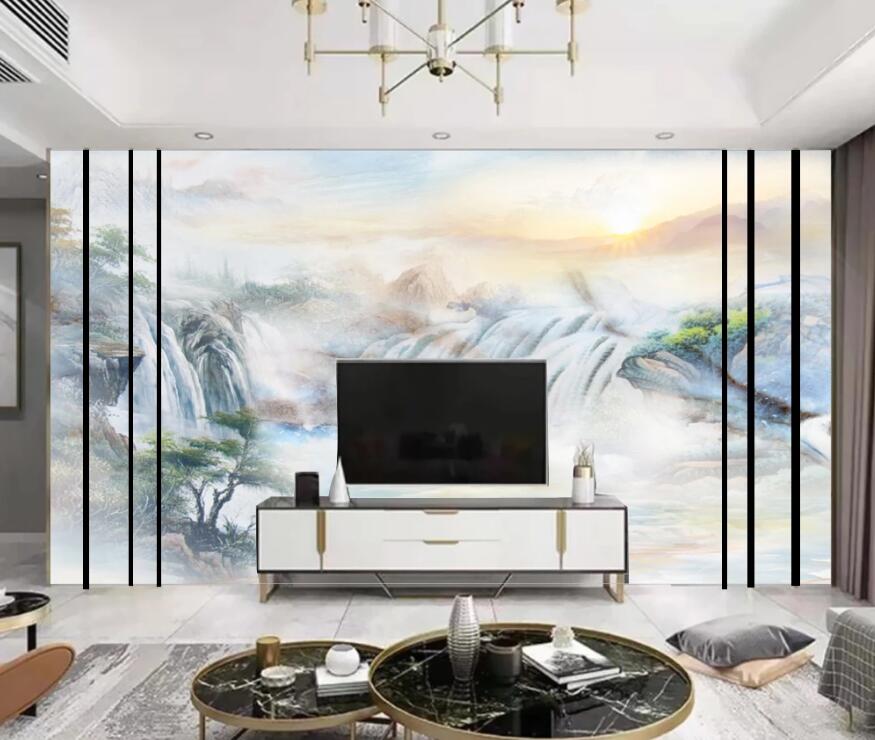 3D Beautiful Mountains Under The Sun 1364 Wall Murals