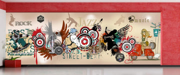 3D Pop Collision Of Music 1845 Wall Murals