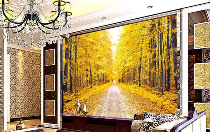 3D Golden Deciduous Forest 1809 Wall Murals