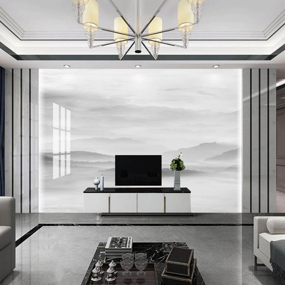 3D Pale Ink Mist 1348 Wall Murals