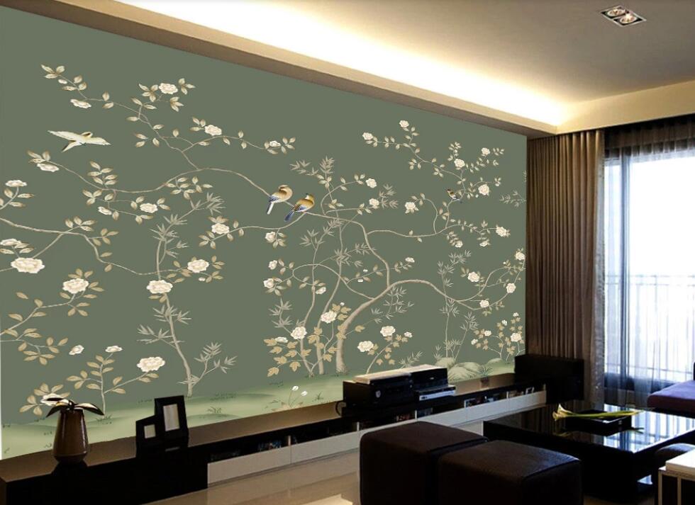 3D Small White Lively Flowers 1854 Wall Murals