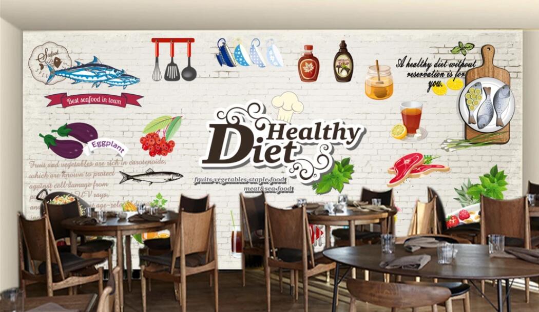 3D Healthy Kitchen 1836 Wall Murals