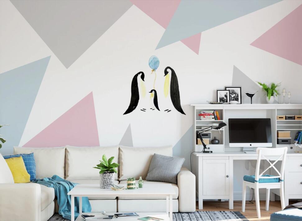 3D Penguin Family 1869 Wall Murals