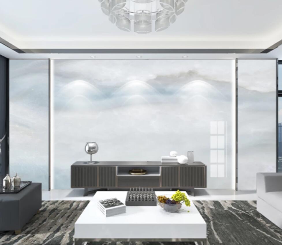 3D Foggy Light Blue Landscape 1335 Wall Murals