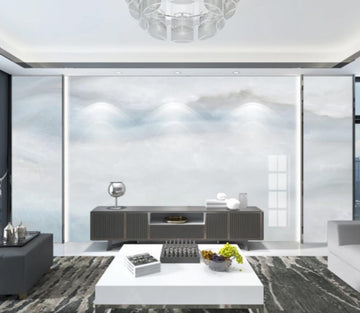 3D Foggy Light Blue Landscape 1335 Wall Murals