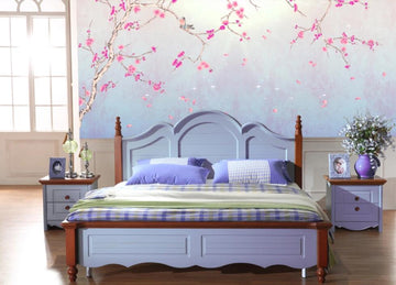 3D Misty Purple And Pink Flowers 1830 Wall Murals