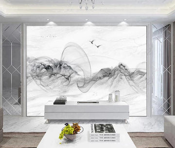 3D Winding In Pale Ink 1317 Wall Murals
