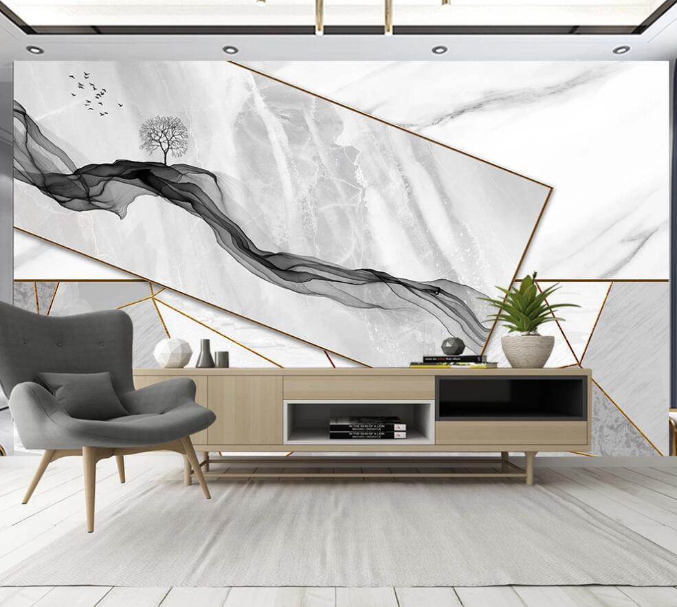 3D Geometric Rich Ink Ribbon 1314 Wall Murals